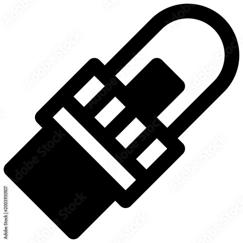 LED strobe. Outlined stroke vector icon with black-filled details.