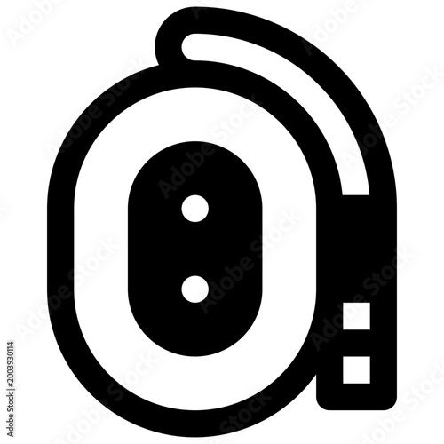 Donut wing. Outlined stroke vector icon with black-filled details.