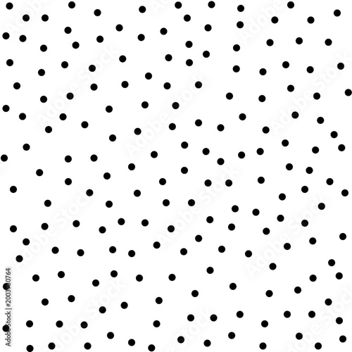 Small chaotic black dots on white background seamless pattern