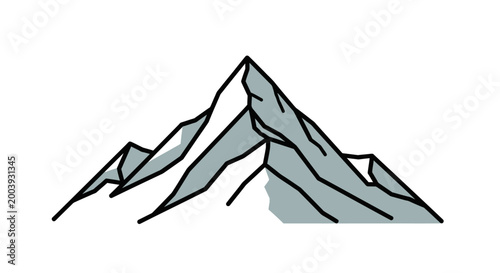 Snowy Mountain Peaks Landscape View High.