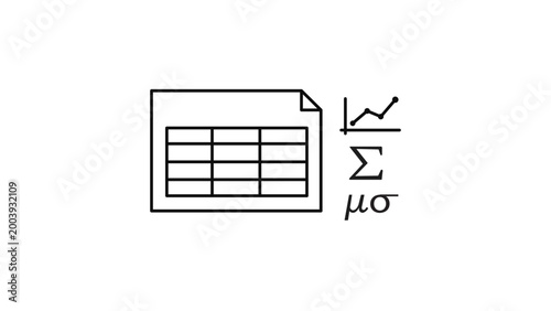 Foto Econometrics and Data Analysis Editable Stroke Vector Icon