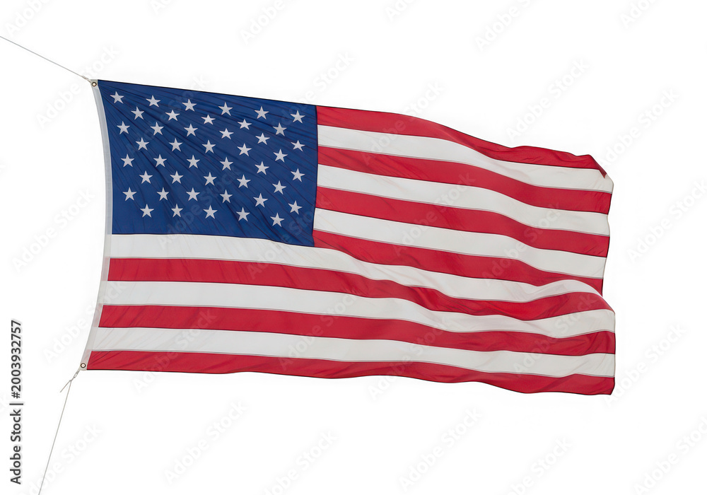 Fototapeta premium American flag waving gracefully in the wind