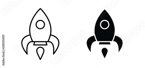 Tableau sur toile Rocket icon editable stroke outline vectors. EPS10