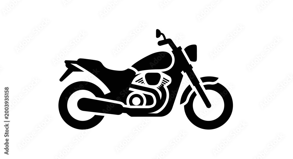 Naklejka premium Motorcycle silhouette in black color.
