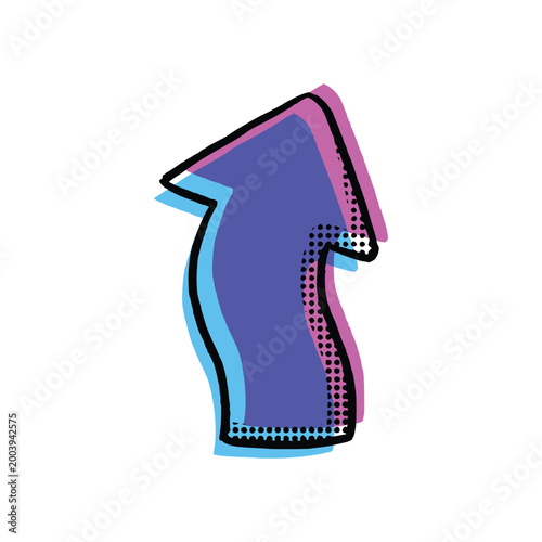 Risograph Arrow Graphic Upward Directional Sign for Web Design