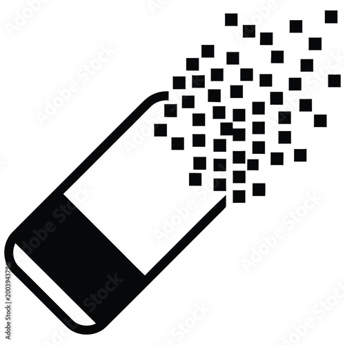 Tableau sur toile Eraser dissolving into pixels graphic with dissolving abstract clean