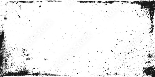 Rough Edge Grunge Black Frame for Creative Graphic Design and Weathered Photography Layouts.