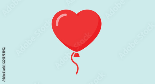 heart shaped balloon with red color and light blue background