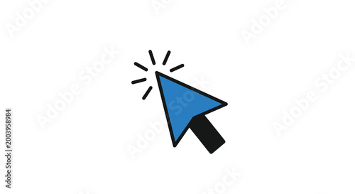 click cursor icon with blue arrow and black handle