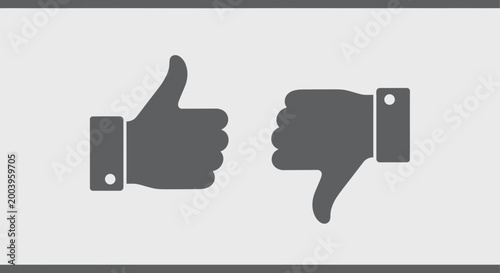 thumbs up and thumbs down icons on white background