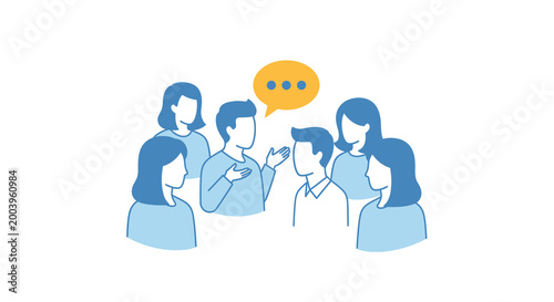 group discussion with speech bubble illustration high quality