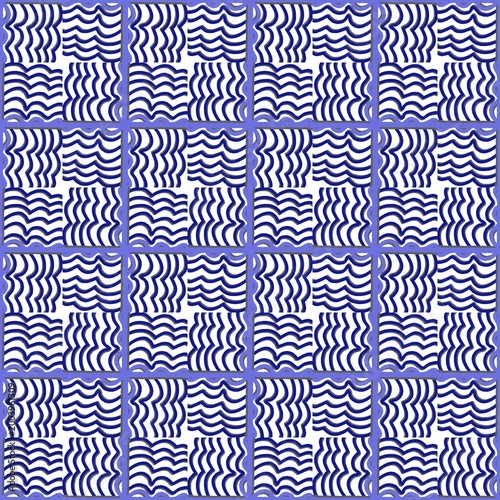 vector seamless pattern with waves