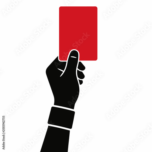 Hand Holding Red Card, Warning, Penalty, Game, Sports, Referee
