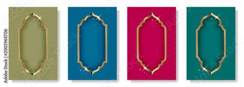 An elegant set of posters in a refined Islamic style