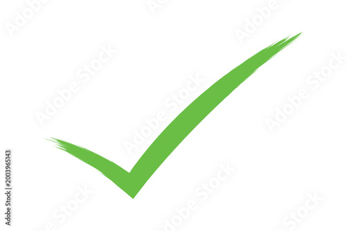 Free Download Brush stroke vivid neon green verified check mark sign icon texture on white background complete and confirmation tick symbol vector illustration - GFXLoad