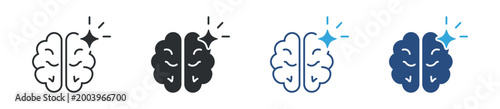 AI brain icon set. artificial intelligence and smart technology concept. digital mind and innovation. vector illustration.


