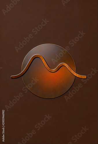 Abstract Copper Mountain Sunset Over Metallic Circle
