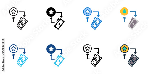 Reward system icons set multiple style collection. Editable stroke 
