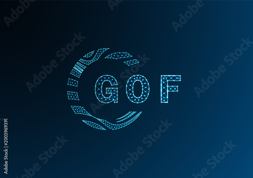 Obraz na plátně GOF low poly letter logo vector design
