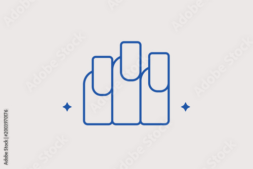 Manicure nails line icon for nail salon services and hand care treatments. Stylish vector illustration for beauty parlor price lists and nail polish brand websites.