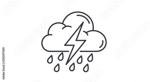 Tableau sur toile Weather stormy cloud with lightning bolt.