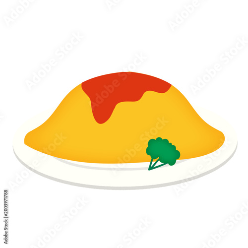 オムライスのイラスト/ Illustration of omurice