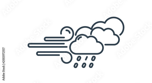 Tableau sur toile Weather Cloud Rain Storm Icon.
