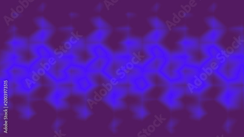 Abstract symmetrical blue and purple wavy interconnected zigzag serpentine pattern on dark background digital artwork
