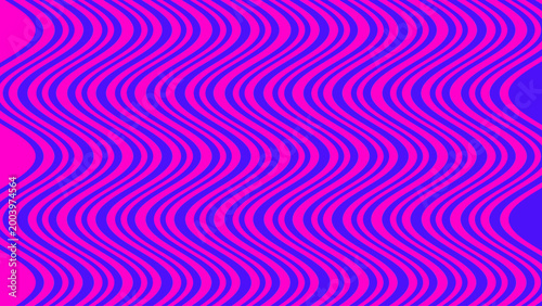 Abstract alternating magenta and dark blue wavy stripe pattern with semicircular edge shapes digital artwork
