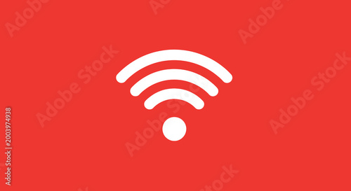 wifi signal icon on red background high quality
