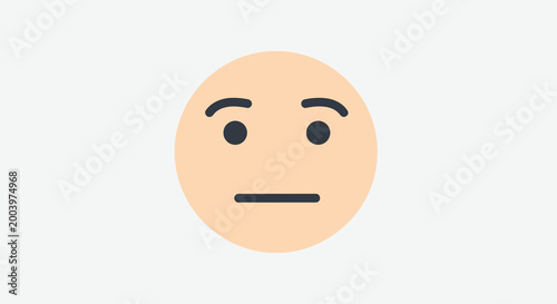 neutral face emoji on light background high quality