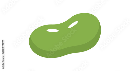 green bean shaped object on white background