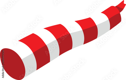 Red and white striped windsock illustration