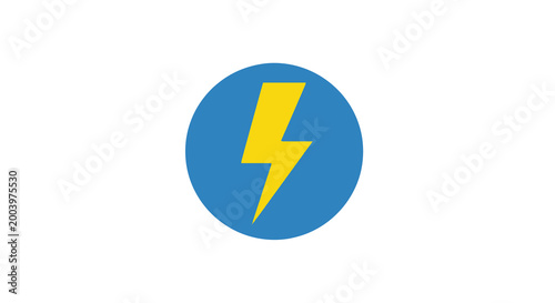 lightning bolt icon in blue circle on white background