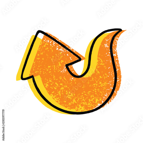 Arrow Grainy Hand drawn Direction Sign with Grain Effect for Presentations