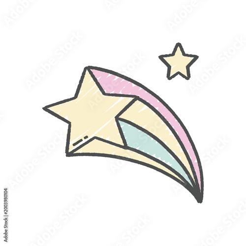 Groove Crayon Style Star Trail Art for Creative Kids Illustration