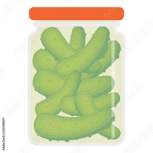 Illustration of Pickles in a Jar