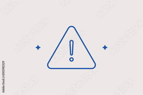 Warning triangle with exclamation mark line icon for general hazard awareness. Universal vector illustration for automotive emergency kits and industrial safety sign sets.