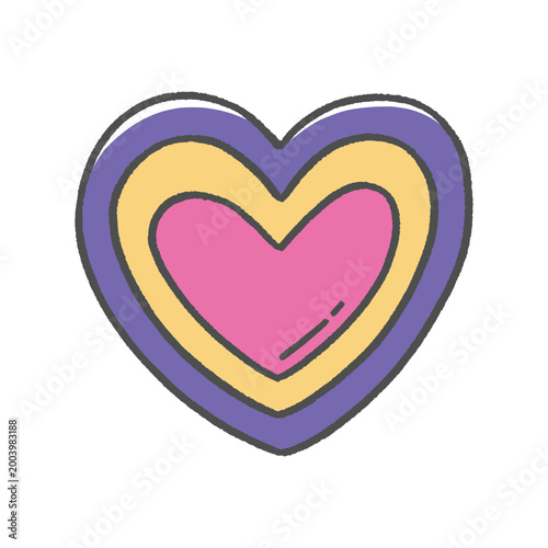 Groove Heart Doodle with Colorful Layers for Valentines Day