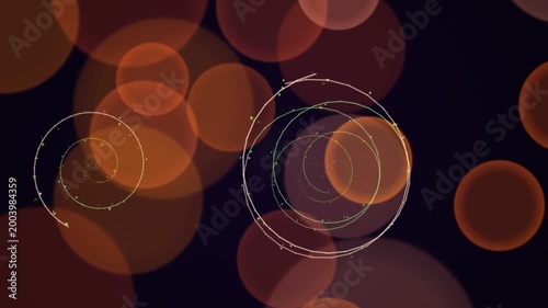 Orange and white circles on dark background for design