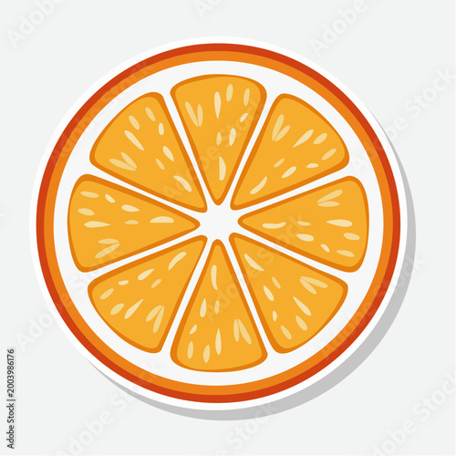 Stylized illustration of a fresh orange slice