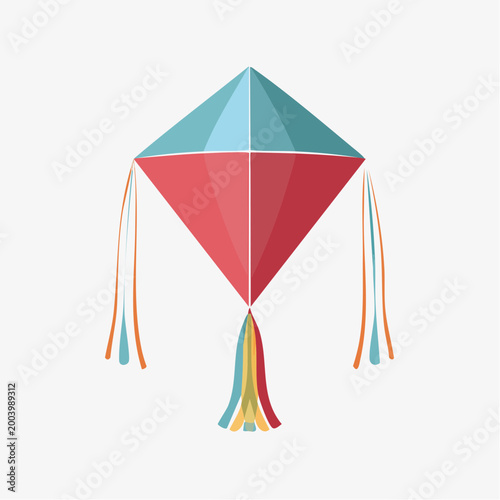 Diamond Kite with Colorful Tails