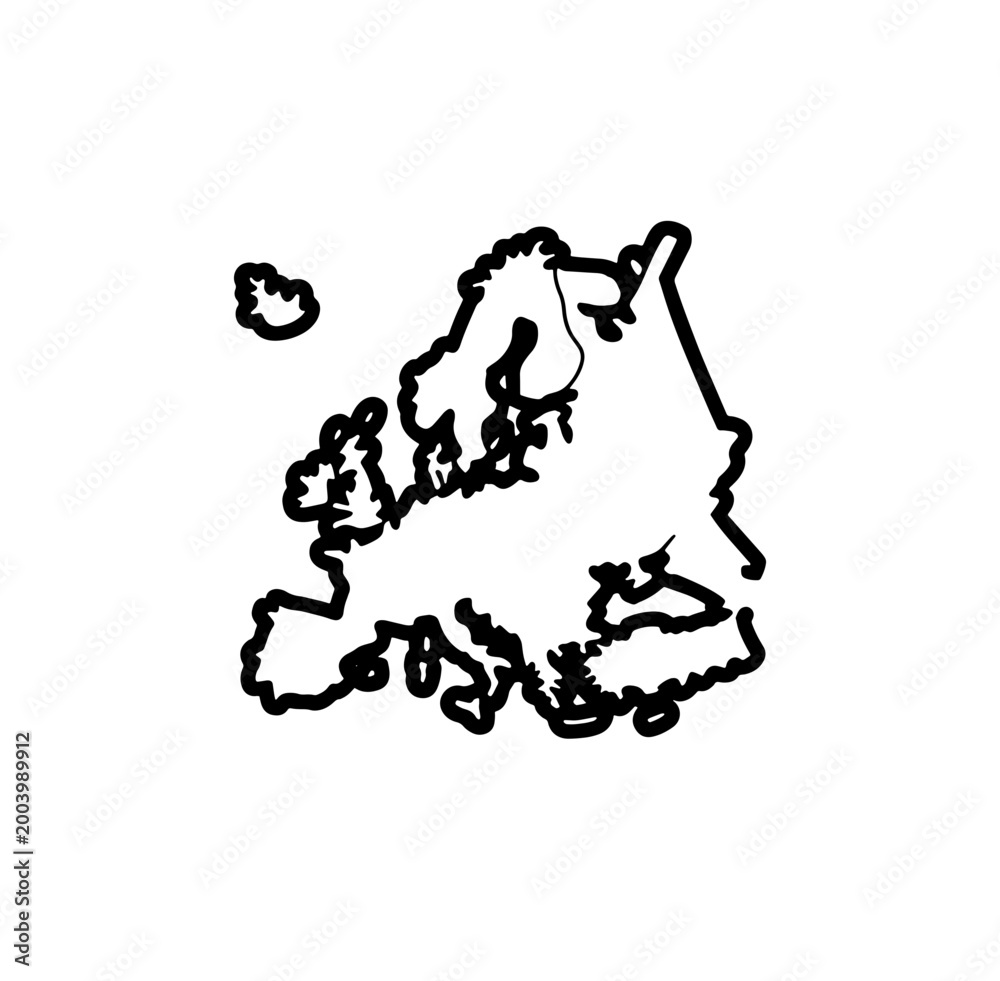 Fototapeta premium Vintage Map of Europe. Hand drawn vector illustration. 