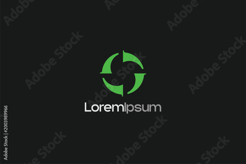 Abstract round shape logo template vector image