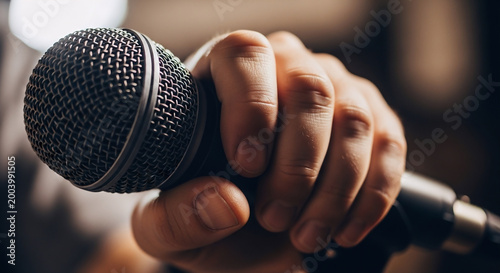microphone in hand