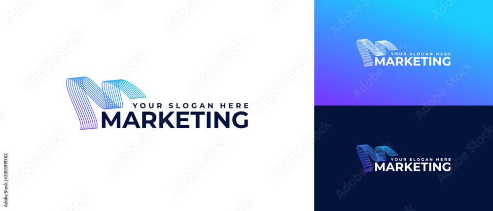 Fototapeta premium Letter M logo design for marketing, financial and business.