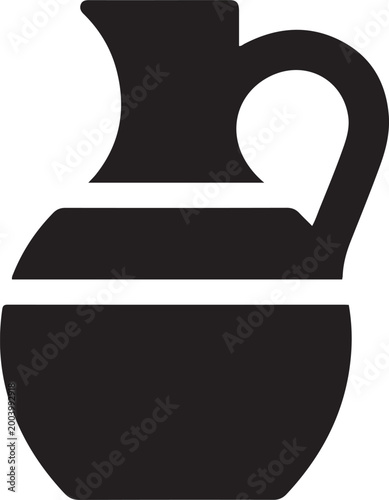 Jug flat simple vector icon. logo Vector Black silhouettes