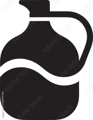 Jug flat simple vector icon. logo Vector Black silhouettes