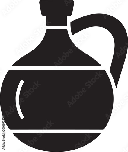 Jug flat simple vector icon. logo Vector Black silhouettes
