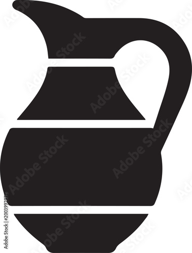 Jug flat simple vector icon. logo Vector Black silhouettes